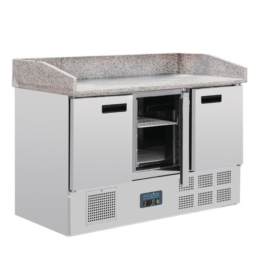 Pizzawerkbank mit Granitarbeitsplatte | 368L | 144,5 (H) x 140 (B) x 70 (T) cm