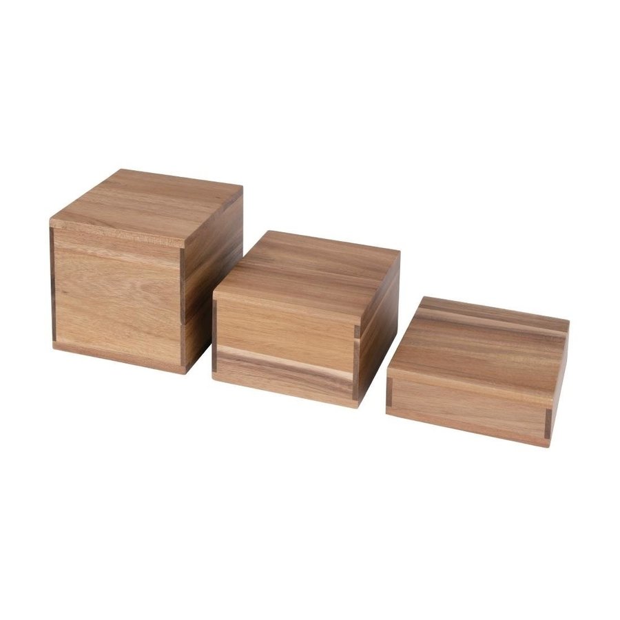 Buffet-Riser aus Akazienholz | 3er-Set | 15 (B) x 15 (T) cm