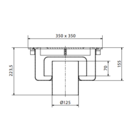 Bodenablauf Edelstahl Vertikal Anschluss | 35(B)x35 (T)x22(H) cm