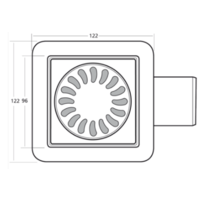 Bodenablauf Edelstahl ABS Horizontal/Vertikal Anschluss |10(B)x10(T)x8(H)cm