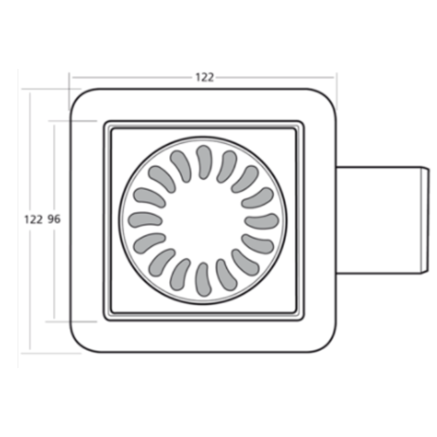 Bodenablauf Edelstahl ABS Horizontal/Vertikal Anschluss |10(B)x10(T)x8(H)cm