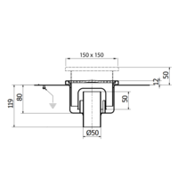 Bodenablauf Edelstahl Vertikal Anschluss | 15(B)x15(T)x17(H) cm