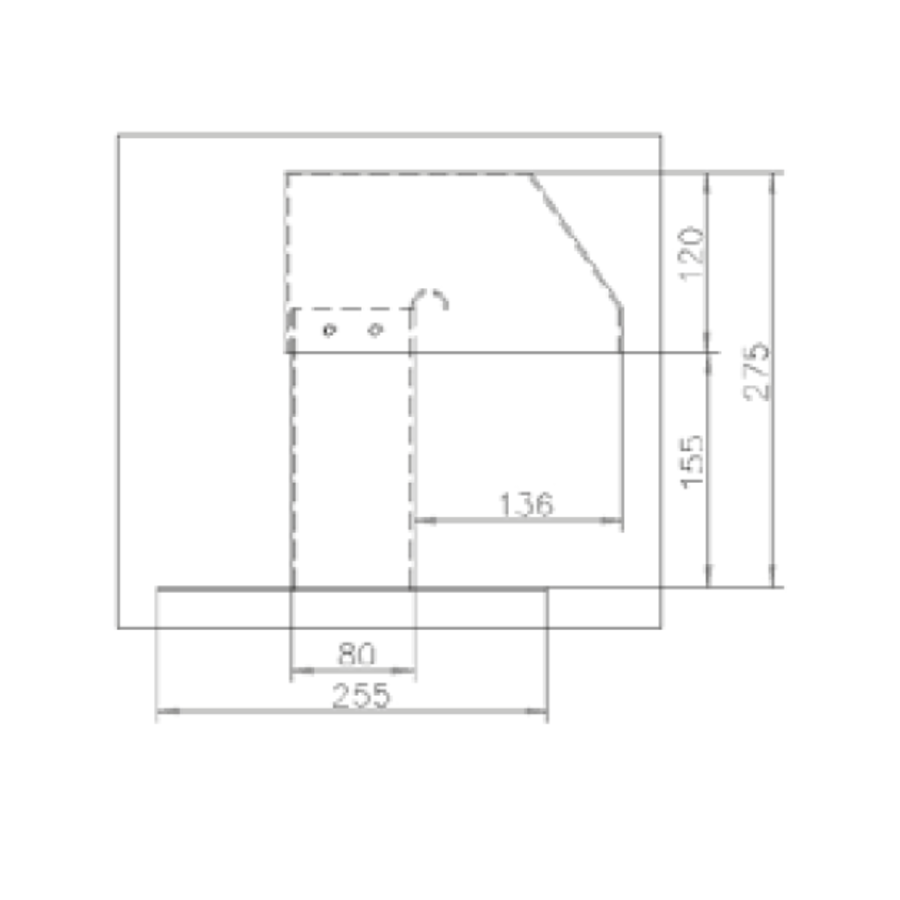 Dachdurchführung | Aluminium | 8x8 cm | 1 Auslass