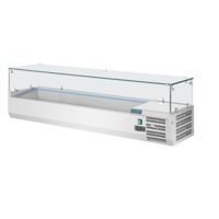 Kühlaufsatz mit Glasaufsatz | 5x1/3 GN+1x1/2GN | 200x13.4x70cm