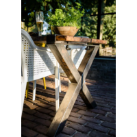 Old Dutch Tisch mit Barnwood-Tischplatte | 180x80x76cm | X Gestell