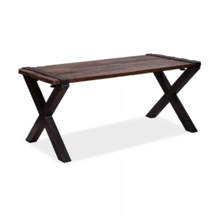 Old Dutch Tisch mit Barnwood-Tischplatte | 220x80x76xm | X Gestell