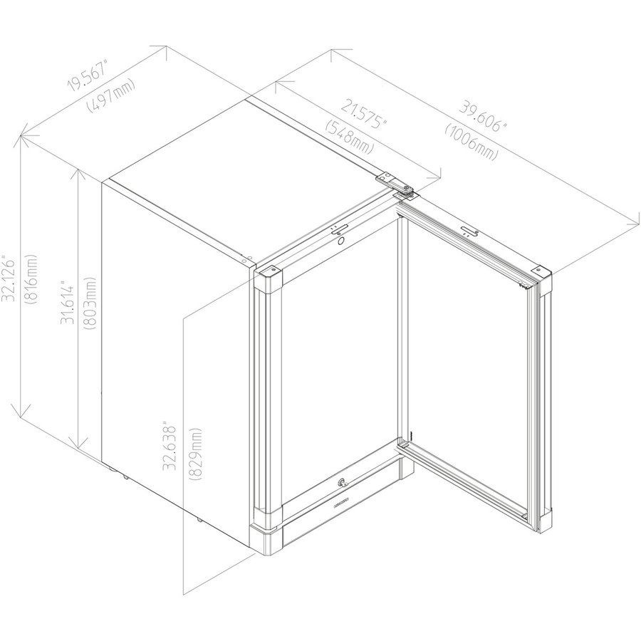 Flaschenkühlschrank aus Stahl mit 106 L