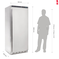 Polar Serie C Kühlschrank Edelstahl für leichte Nutzung 600L/  189 x 78 x 69,5cm