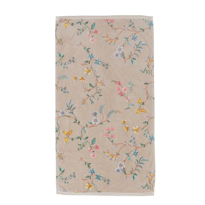 Pip Studio handdoek Les Fleurs Khaki 55x100 Pip Studio handdoek Les Fleurs Khaki 55x100
