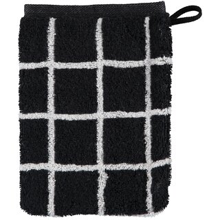 Cawö Zoom Karo Washandje schwarz