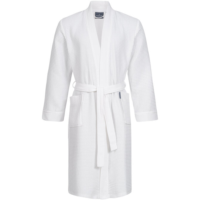 Morgenstern badjas Luca wafelstof Kimono 120cm Wit M