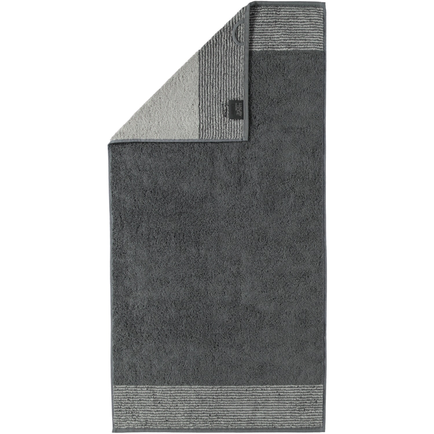 Cawö Cawo Two-Tone Handdoek Leisteen 50x100
