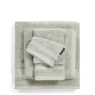 Marc O'Polo Melange Washandje Green/Off White 16x22