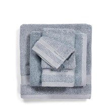 Marc O'Polo Melange Gastendoek Blue/Off White 30x50