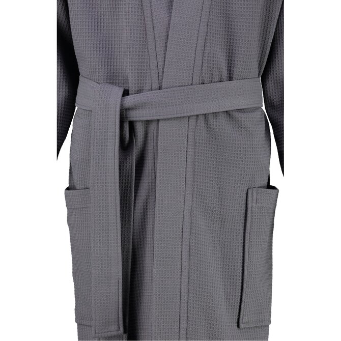 Cawö 816 Heren kimono badjas - anthrazit-72  58/60