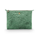 Pip Studio Pip Cosmetic Flat Pouch Large Velvet Quilted Green 30x22x1cm