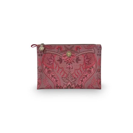 Pip Cosmetic Flat Pouch Medium Kyoto Festival Dark Pink 24x15.5x1cm