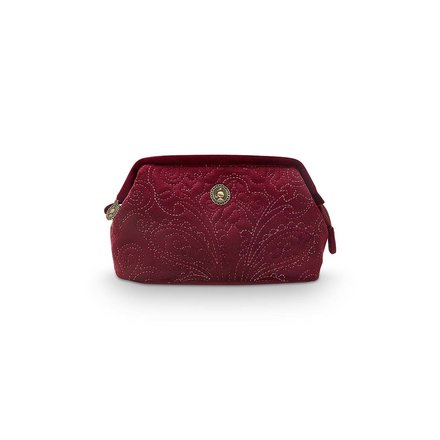 Pip Cosmetic Purse Small Velvet Quiltey Days Red 19x12x8.5cm