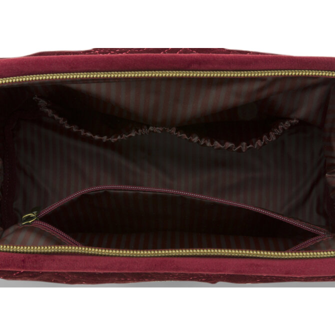 Pip Cosmetic Purse Large Velvet Quiltey Days Red 26x18x12cm