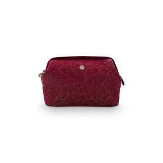 Pip Cosmetic Purse Extra Large Velvet Quiltey Days Red 30x20.7x13.8cm