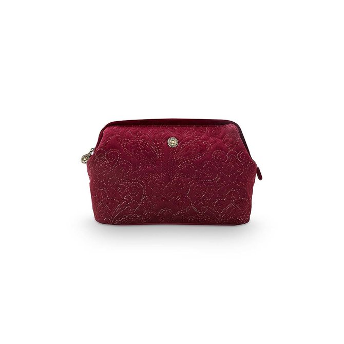 Pip Cosmetic Purse Extra Large Velvet Quiltey Days Red 30x20.7x13.8cm