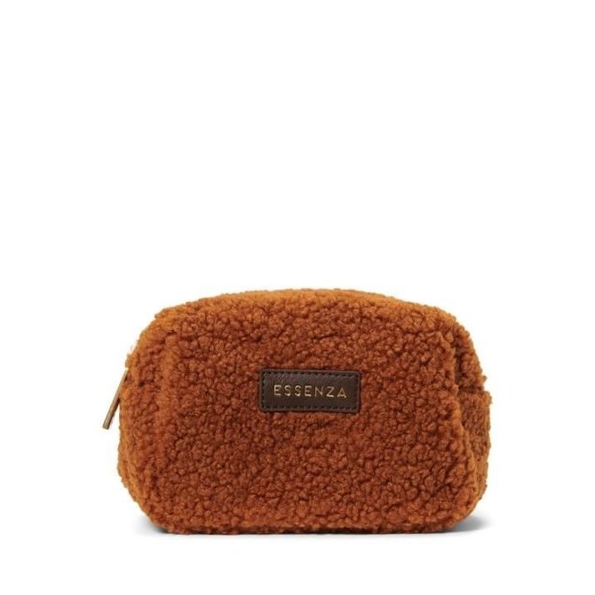 Essenza Lucy Teddy Make-up Bag L: 15 - W: 10 - H: 10 Leather brown