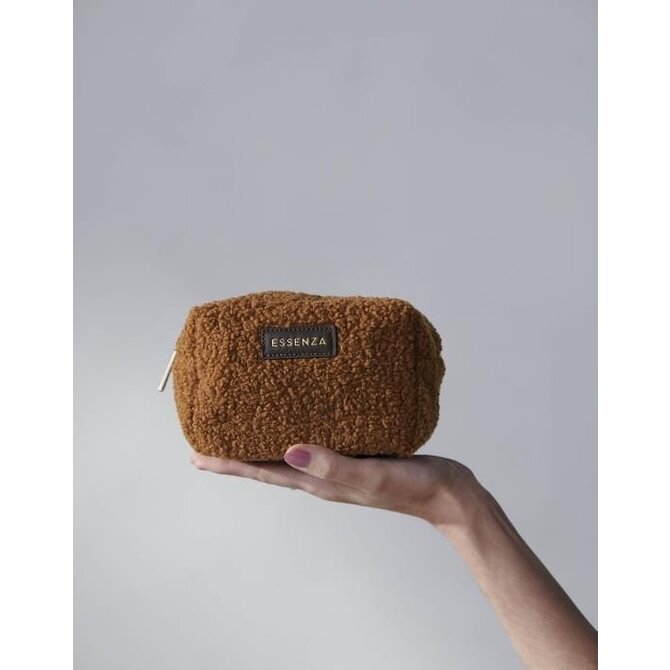 Essenza Lucy Teddy Make-up Bag L: 15 - W: 10 - H: 10 Leather brown
