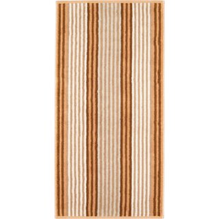 Cawo Delight Streifen Handdoek 50x100 caramel
