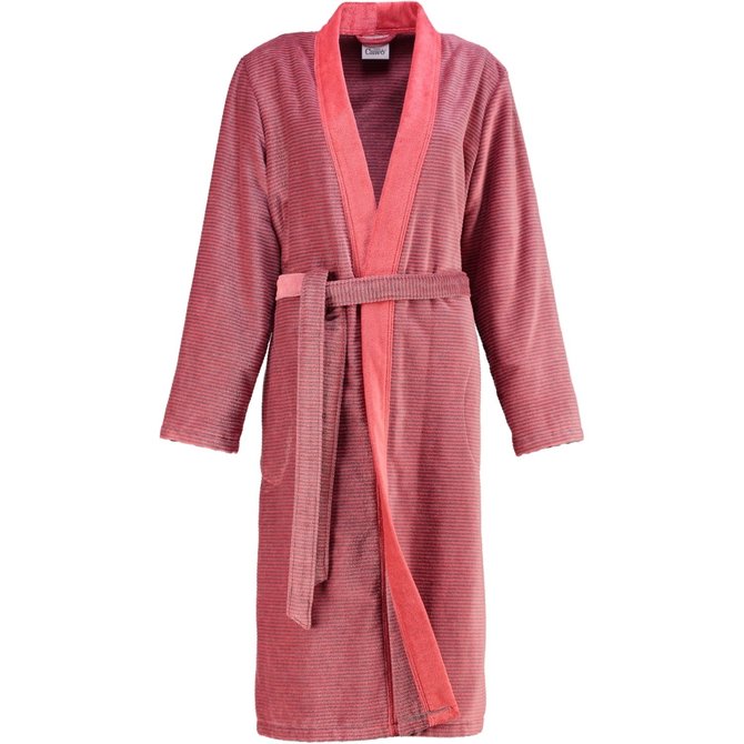 Cawo 6431 Velours Dames Badjas Kimono Rot 38