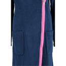 Cawö Cawö Dames Badjas Ritssluiting 6116 - Navy Pink  M