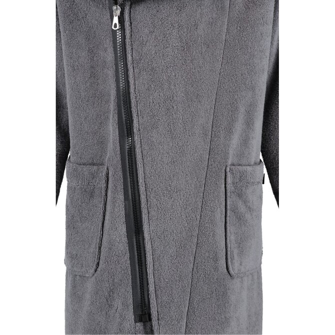 Cawö Heren Badjas Ritssluiting 6516 - Antrazit-schwarz  XL