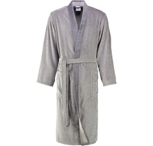 Cawö Heren Badjas 5840 Velours Kimono Stein 56