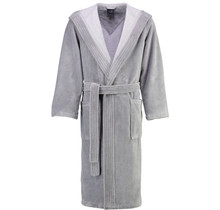 Cawö Heren Badjas met Capuchon 801 - Graphit  46/48