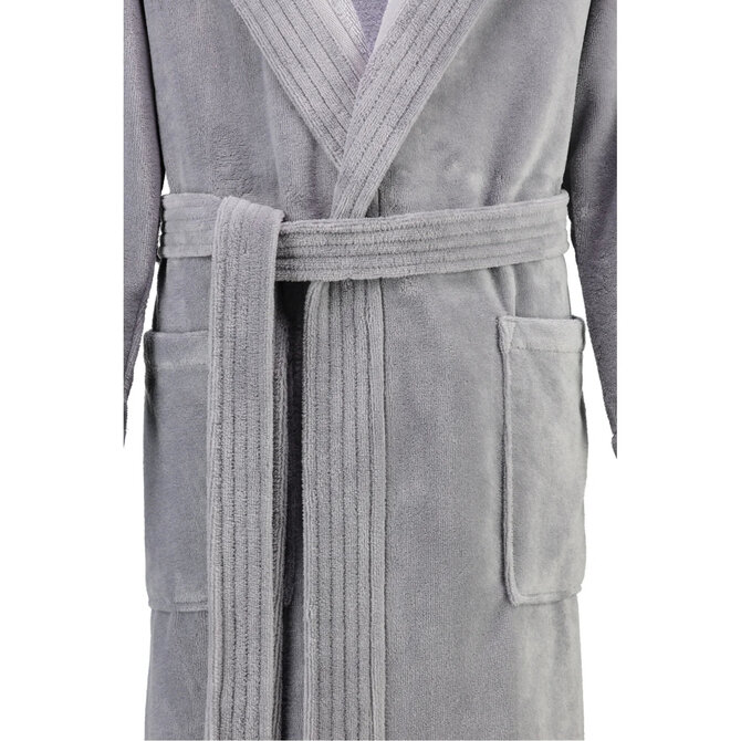 Cawö Heren Badjas met Capuchon 801 - Graphit  46/48