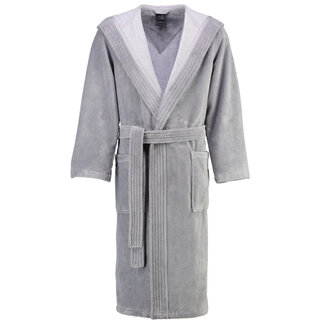 Cawö Heren Badjas met Capuchon 801 - Graphit  50/52