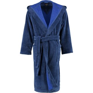 Cawö Heren Badjas met Capuchon 801  - Nachtblau 54/56