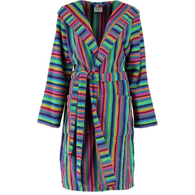 Cawö Dames Badjas kort met Capuchon 7049 Multi 42