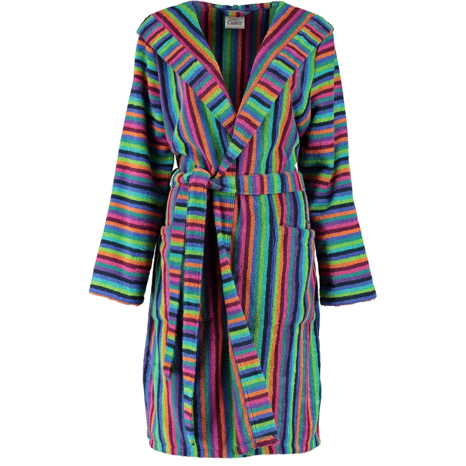 Cawö Cawö Dames Badjas kort met Capuchon 7049 Multi 46