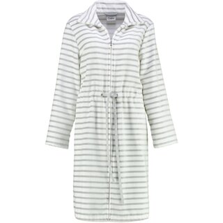 Cawö Dames Badjas kort met Tunnelkoord en Rits 6597 silber 44