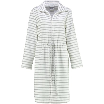 Cawö Dames Badjas kort met Tunnelkoord en Rits 6597 silber 44