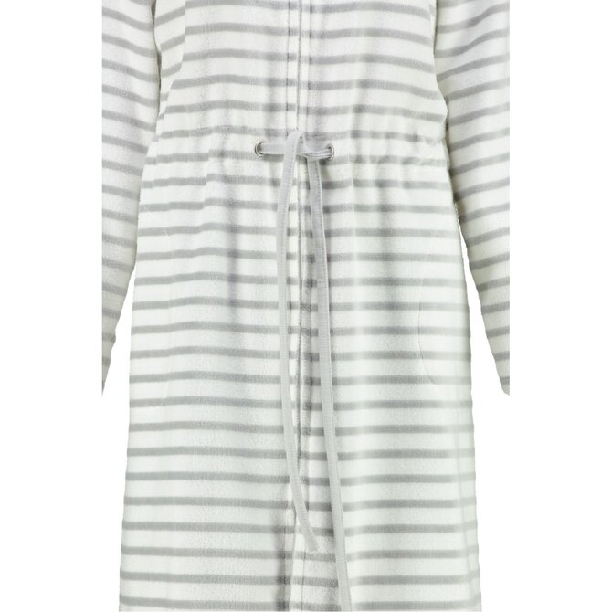 Cawö Dames Badjas kort met Tunnelkoord en Rits 6597 silber 44