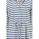 Cawö Cawö Dames Badjas kort met Tunnelkoord en Rits 6597  Navy 46