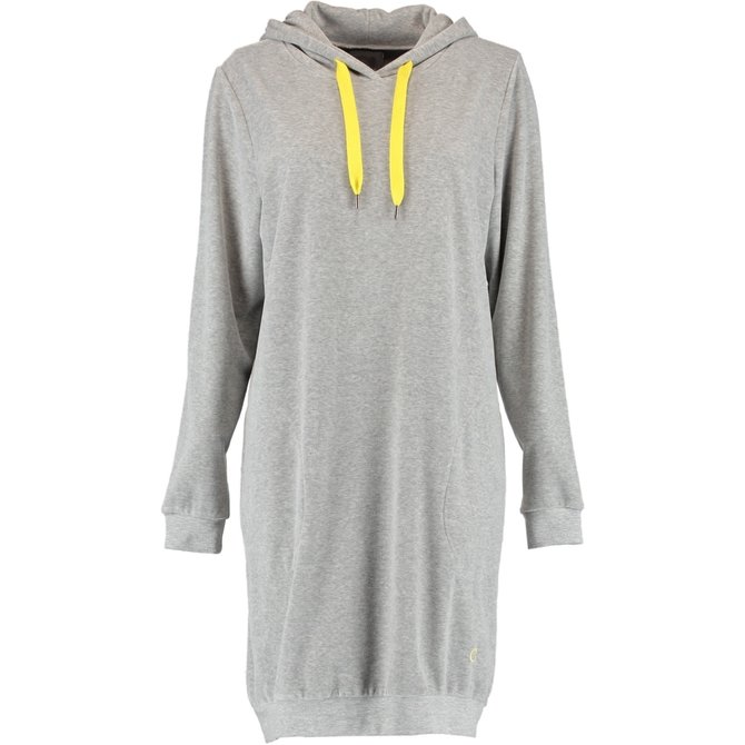 Cawö Dames Lange Hoodie 820 - Grau-gelb  M