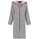 Cawö Cawö Dames Badjas kort met Capuchon en Ritssluiting 1244 Schwarz-weiss  40