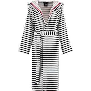 Cawö Dames Badjas met Capuchon 1243 Schwarz-weiss  38