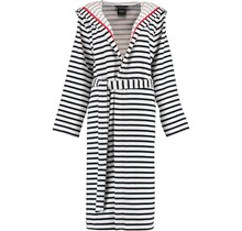 Cawö Dames Badjas met Capuchon 1243 Schwarz-weiss  36