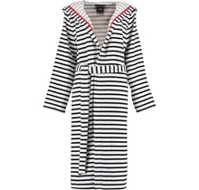 Cawö Dames Badjas met Capuchon 1243 Schwarz-weiss  46