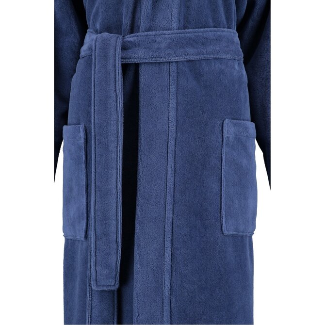 Cawö Dames Badjas met Capuchon 825 Blau  32/34