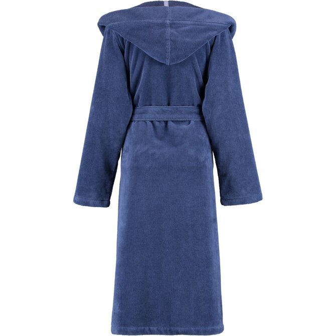 Cawö Dames Badjas met Capuchon 825 Blau  36/38