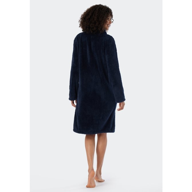 Schiesser Dames Badjas 178417 dark blue M 40/42